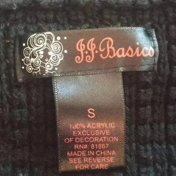 J J BASICS Women Cap Sleeve Above the Knee Black Knit Sweater Dress Size Small - Picture 9 of 10